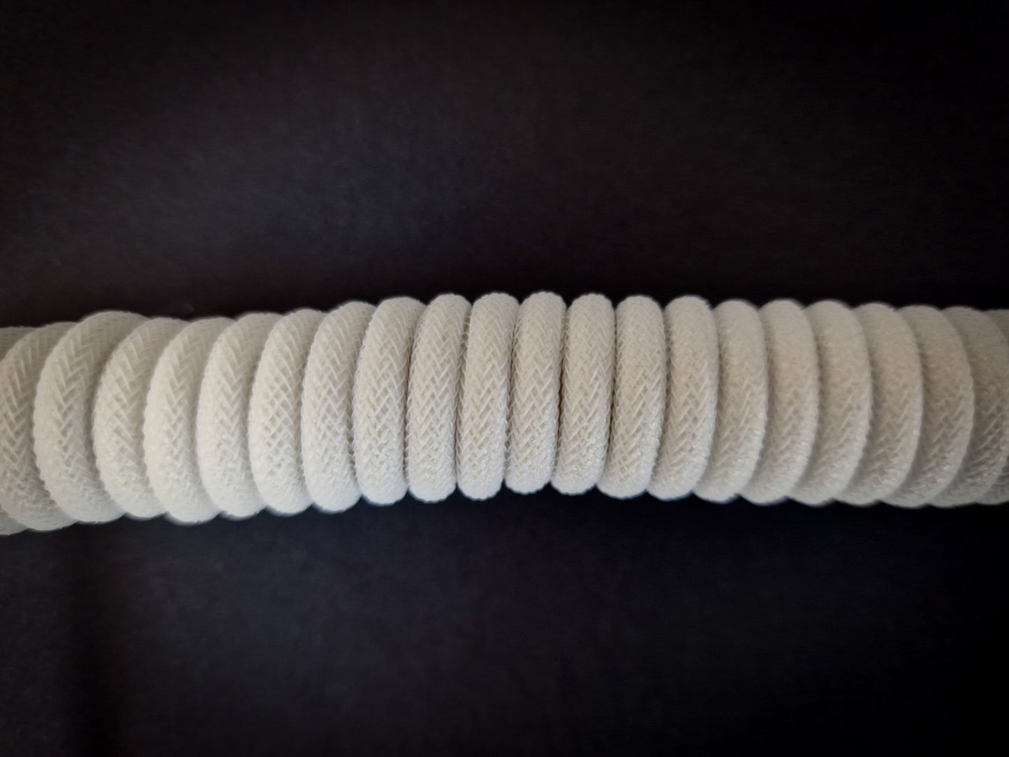 Oxford White Coiled Aviator Cable - USB-C Mechanical Keyboard Wire
